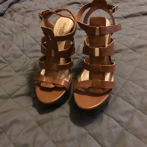 Tan wedges very gently used