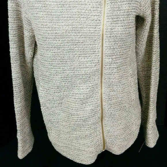 Sold INC Metallic Asymmetric Zipper Hooded Jacket - Picture 2 of 7