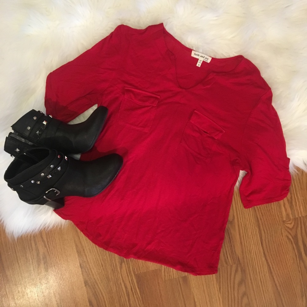Red cotton shirt