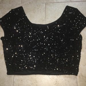 Express Sequined Crop Top