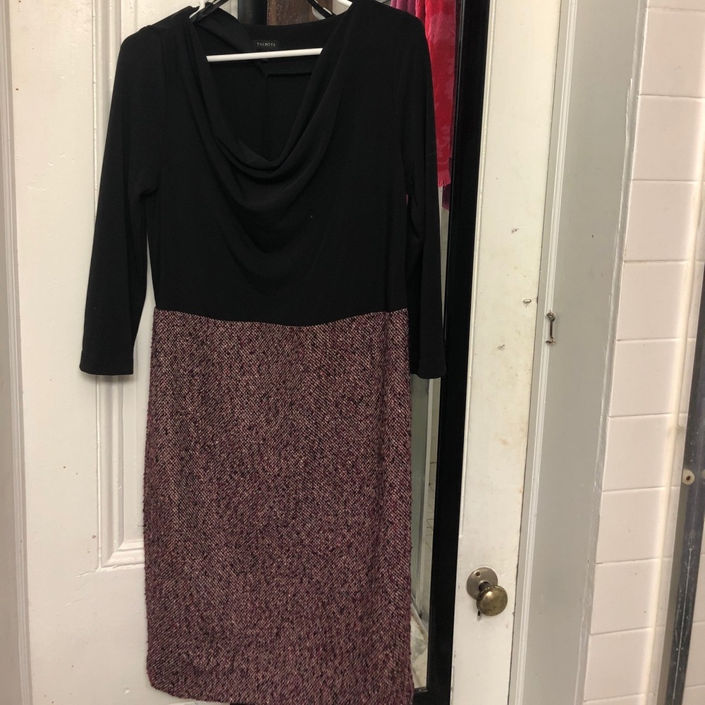 Talbots Black Cowl neck dress