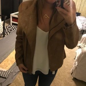 C. Luce Vegan Leather Jacket Camel Tan