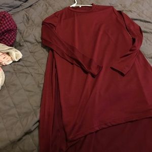 High slit maroon tunic