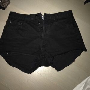 Black jean shorts