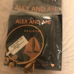 BRAND NEW Alex & Ani sailboat bangle gold