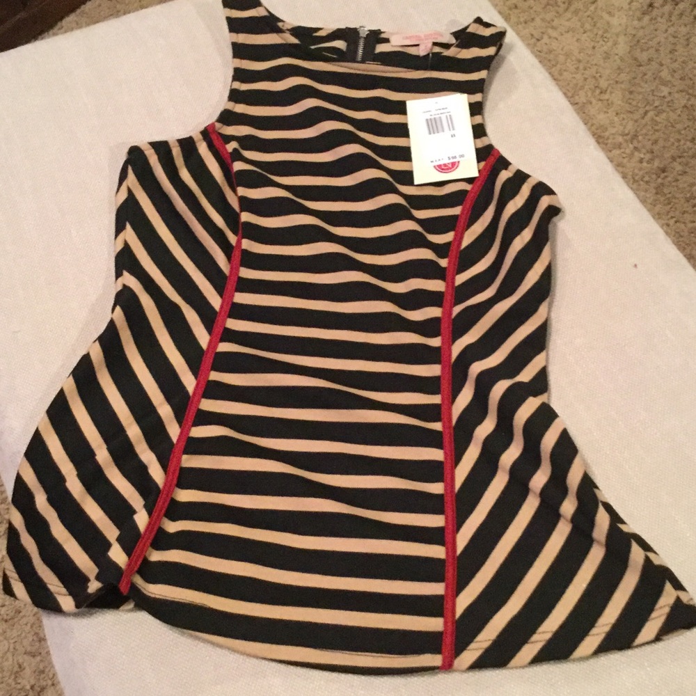 New casual couture black and mocha top