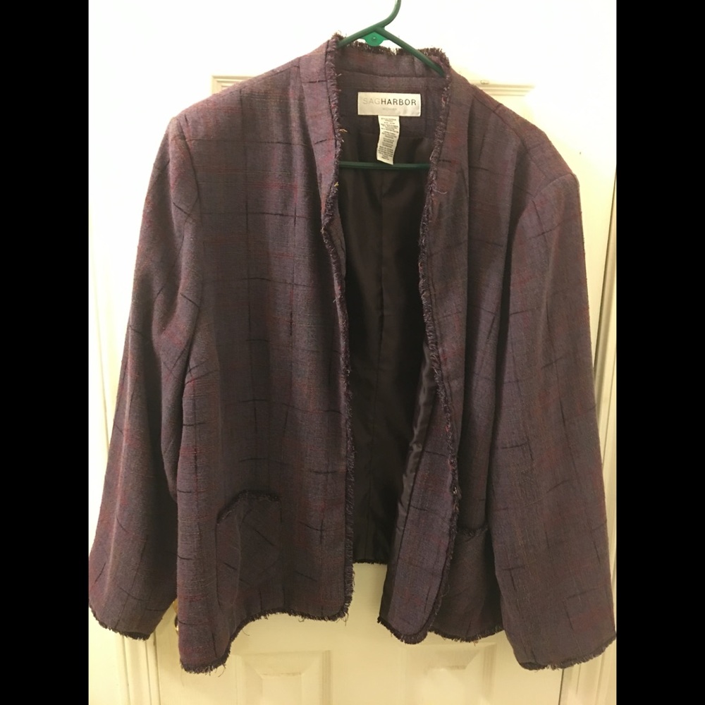Sag Harbor purple tweed jacket 22W