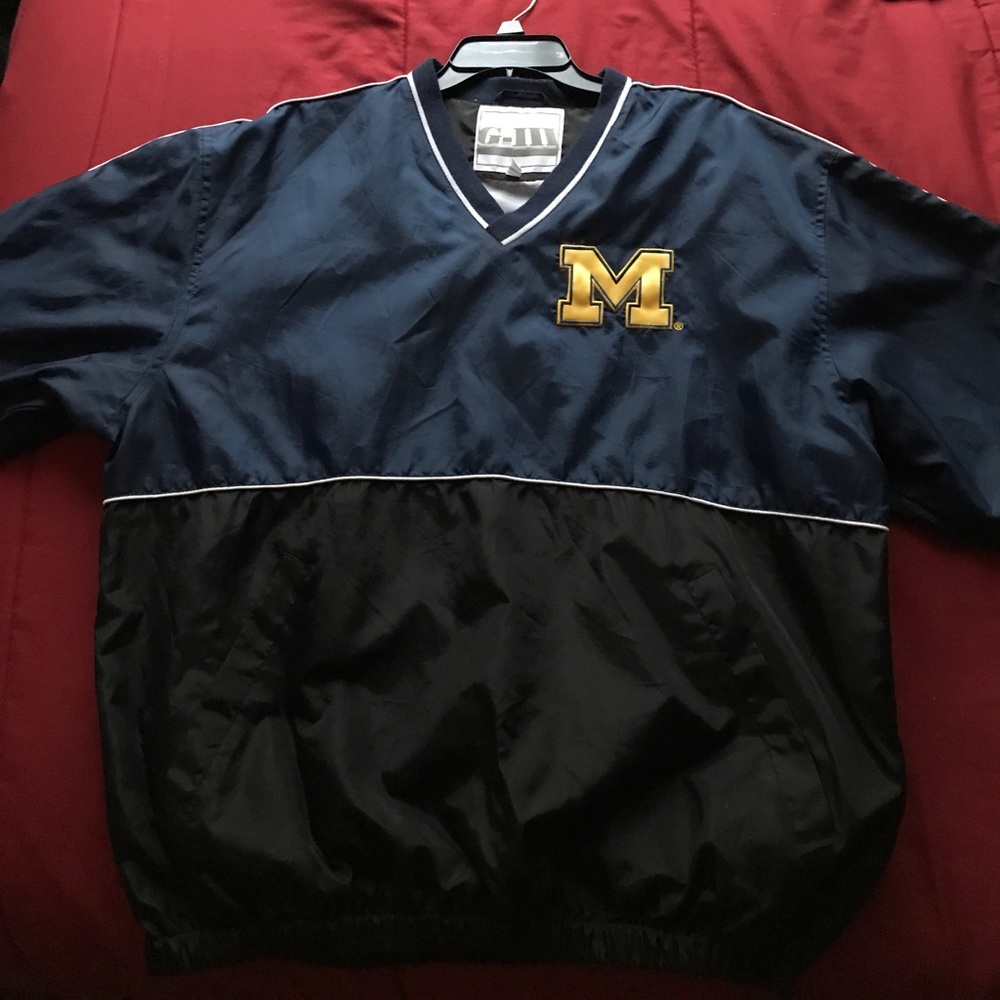 Michigan Blue/Black Pullover Windbraker Jacket