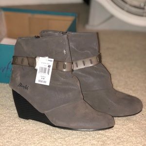 NWT Grey Blowfish Wedges