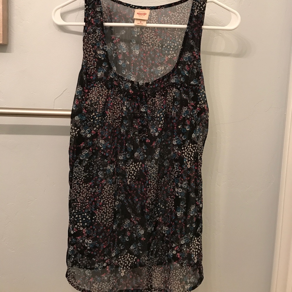 Black Floral Tank