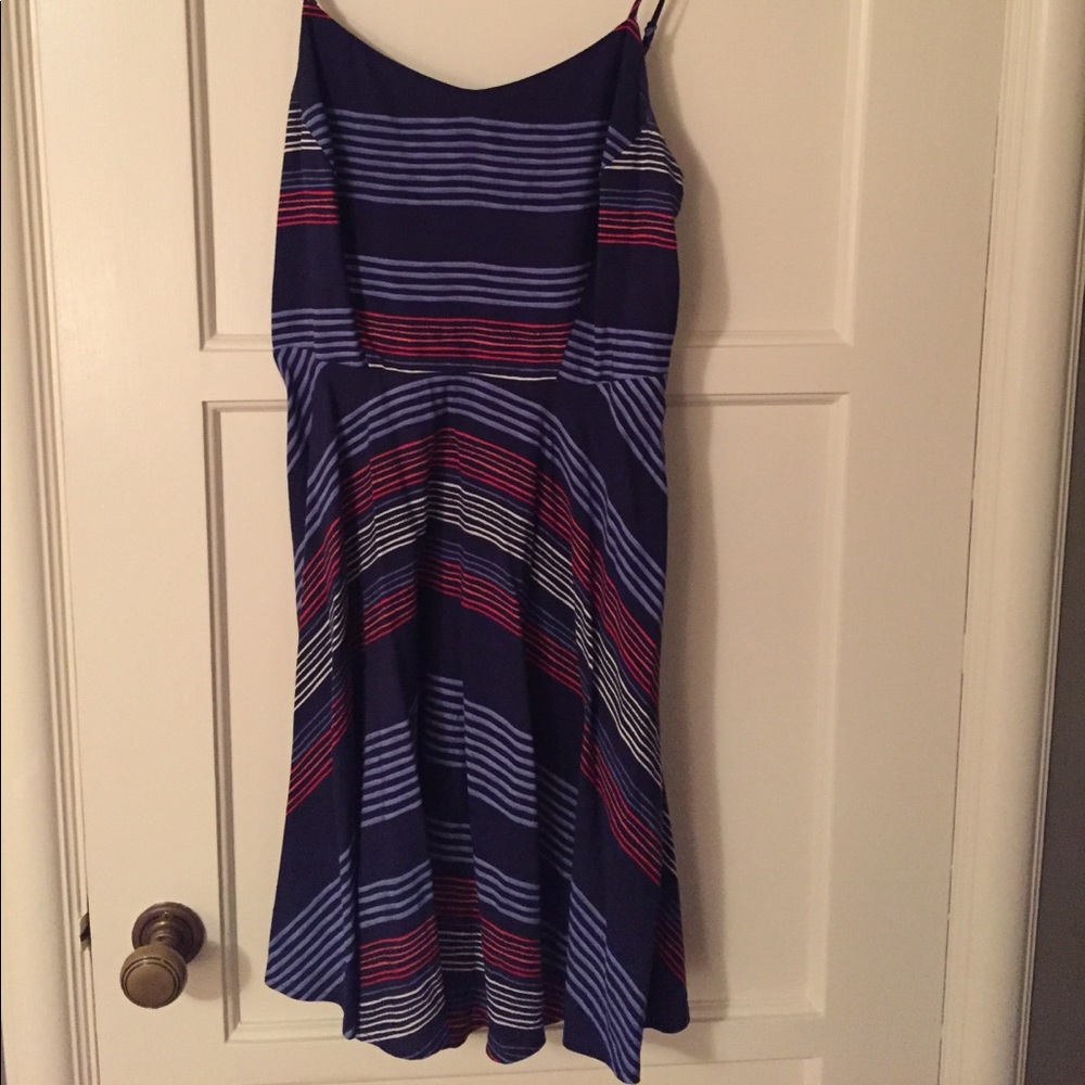 Navy and red striped dress, Small