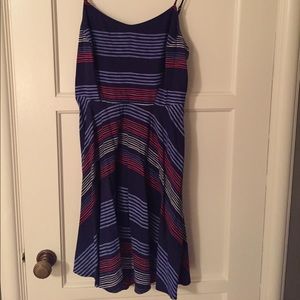 Navy and red striped dress, Small