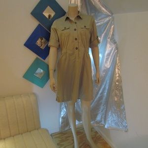 LOFT Brown Button Down Dress