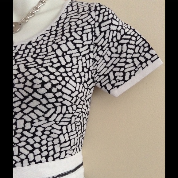 Black & White Triple-Zipper Sheath Dress - Picture 3 of 7