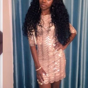 Dust gold sequin dress