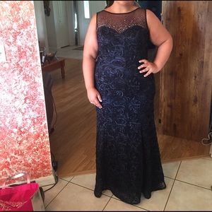 Navy Blue mermaid Prom Dress