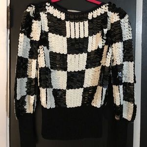 Unique Vintage Black and White Top