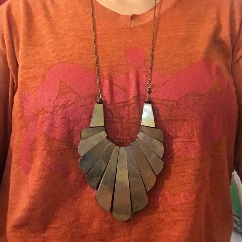 Gold long necklace