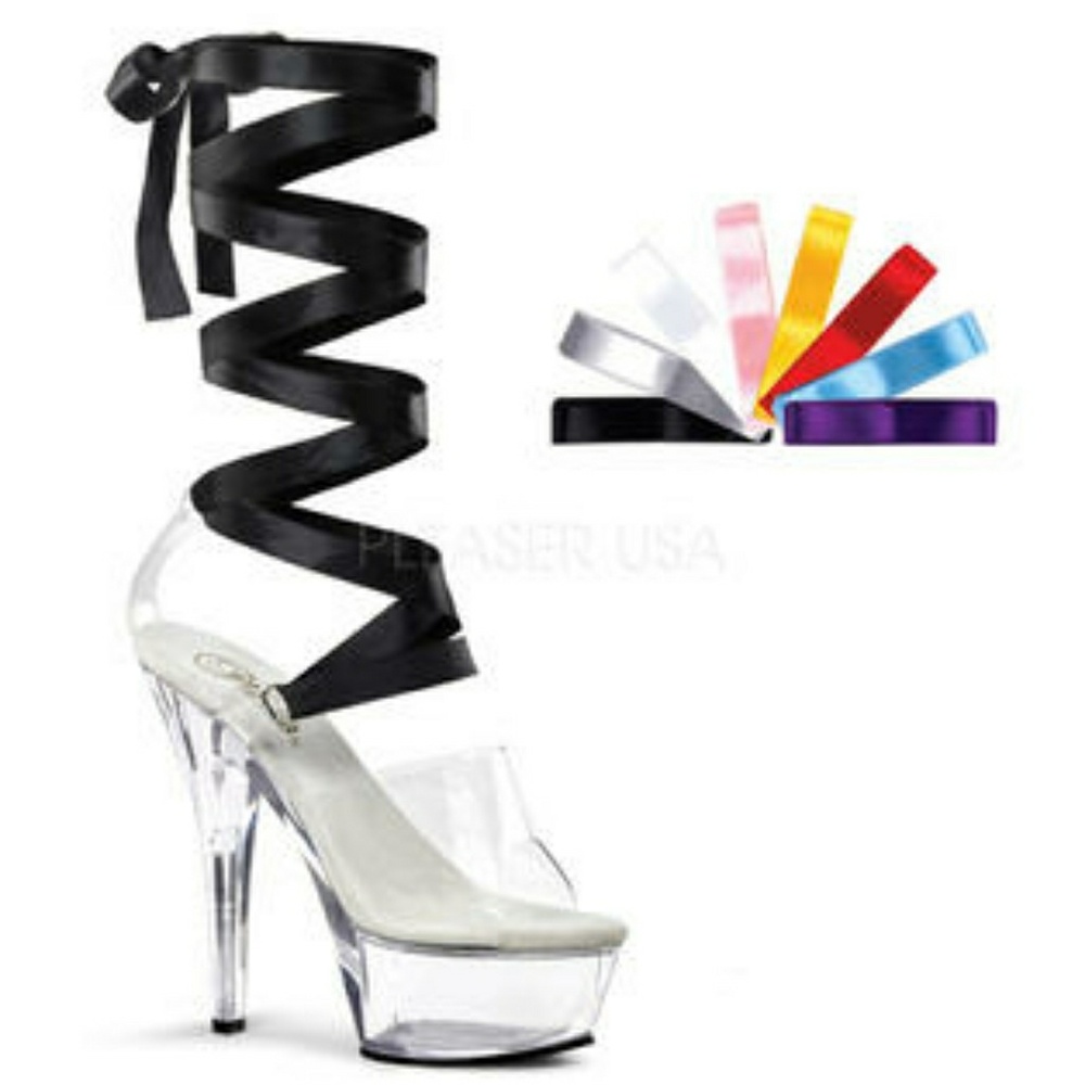 Lace up high heels