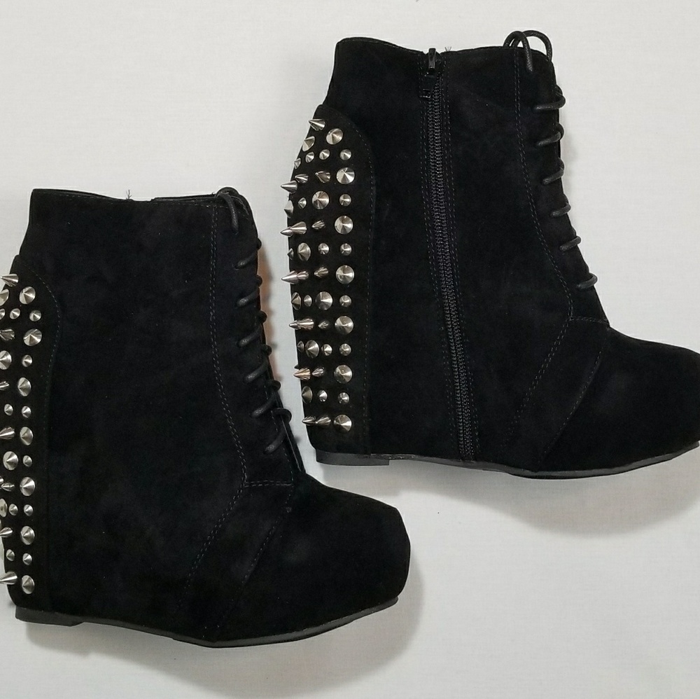 Fierce studded platform wedge bootie