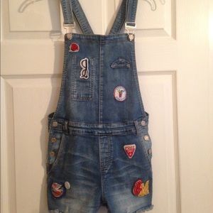 Overall shorts in denim