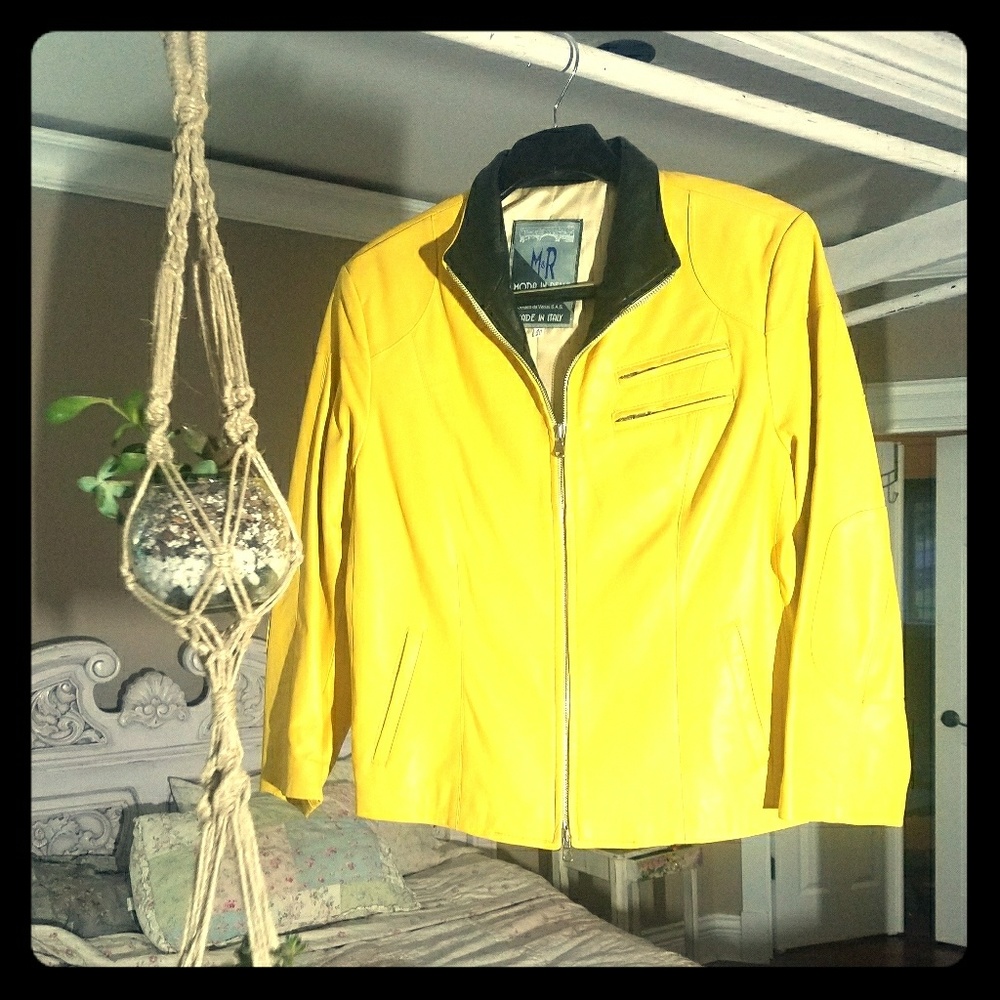 NWOT Moda en Pelle Firenze Italian leather jacket