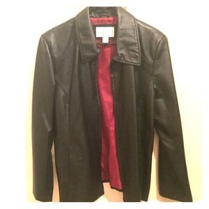 Women's genuine leather black jacket, size L