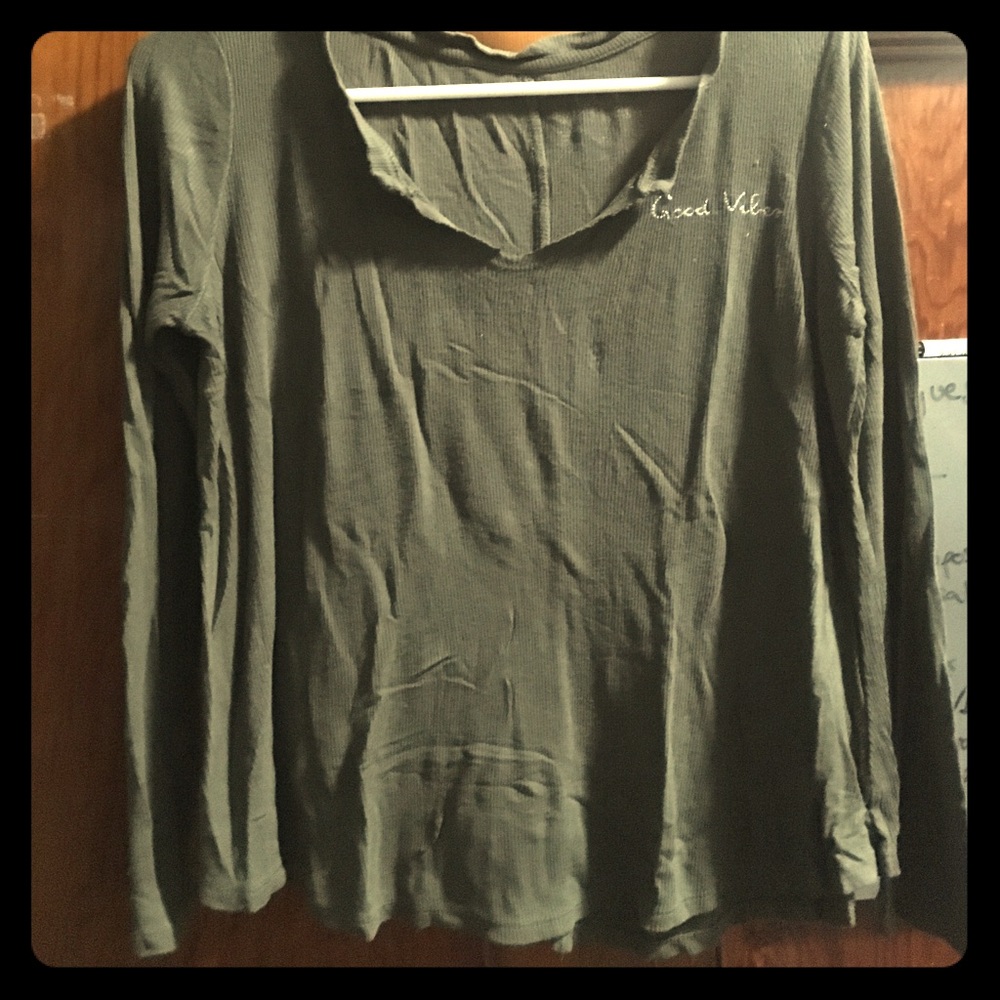 Olive green long sleeve shirt