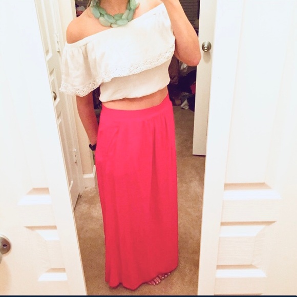 🔆🍹Hot Pink Maxi Skirt - Picture 1 of 8