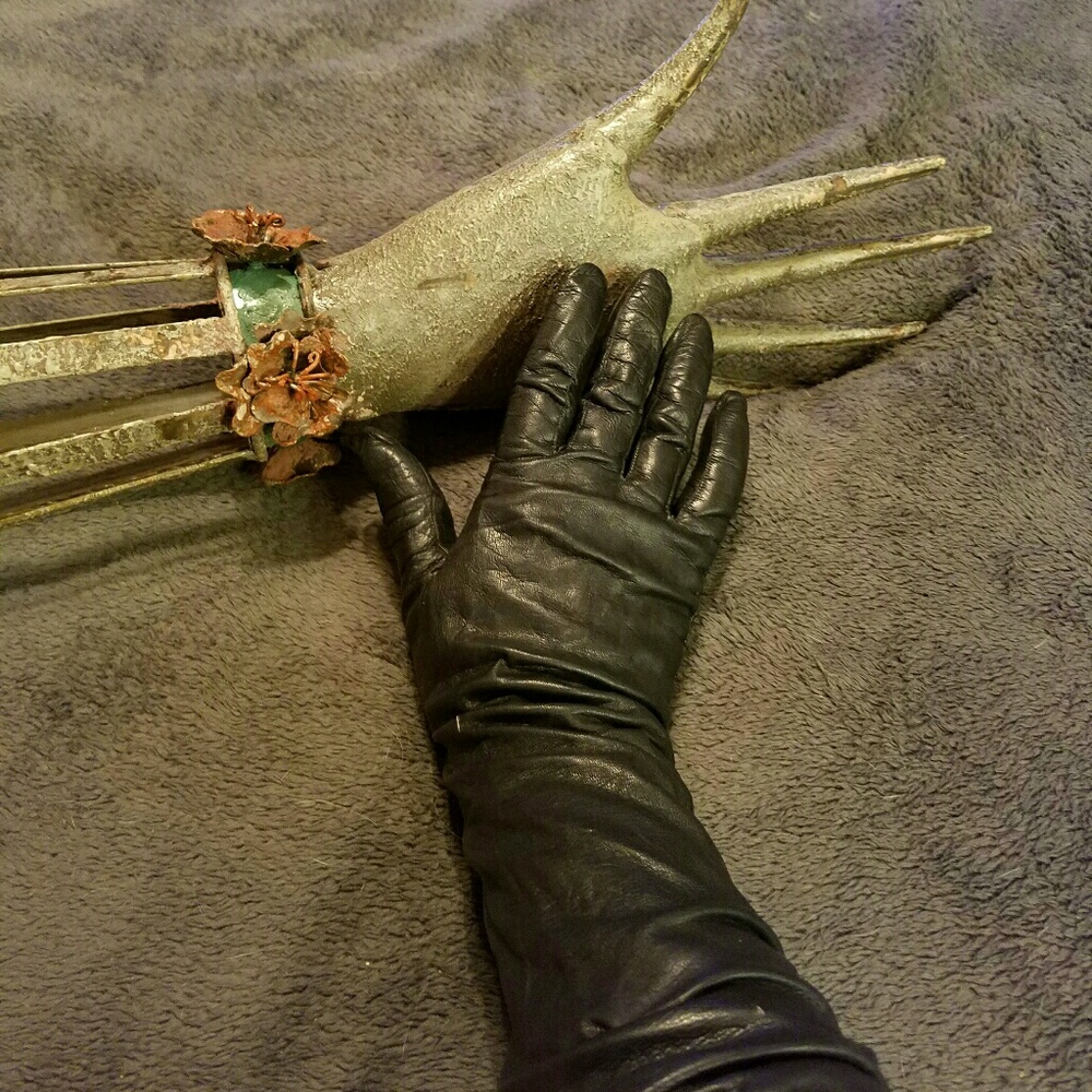 💥$11 OFF💥 Vintage Long Black Leather Gloves