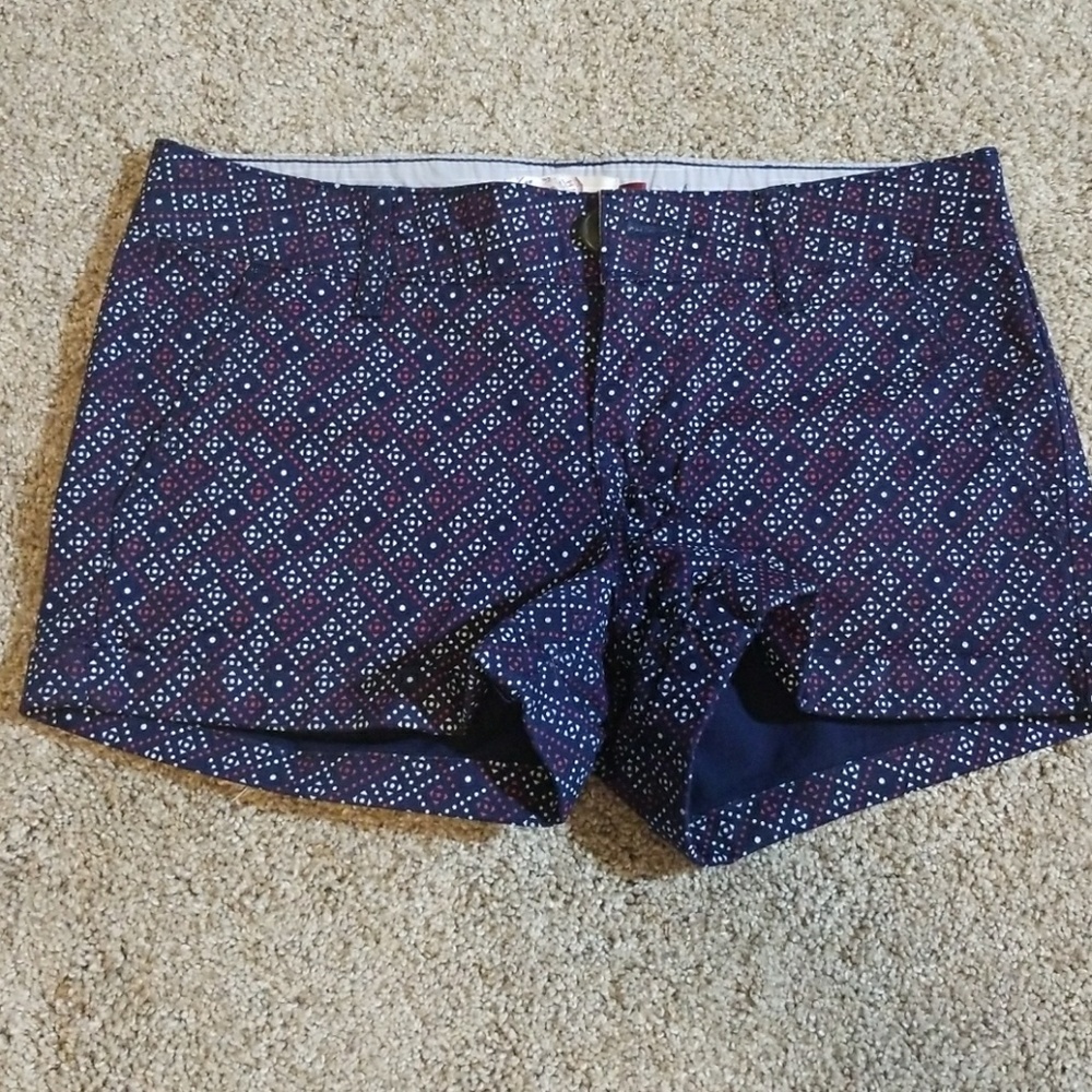 Juniors navy, red, and white shorts
