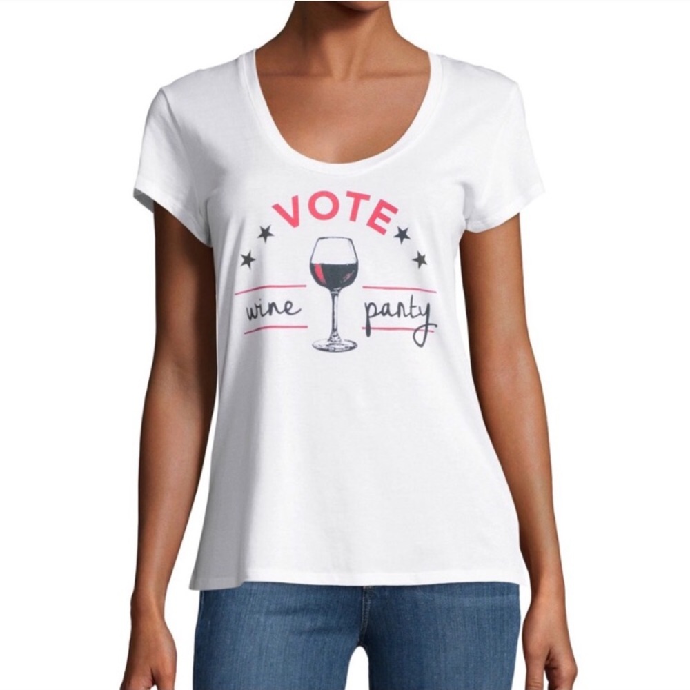 ☀️NEW Signorelli “Vote Wine Party” White Tee Shirt