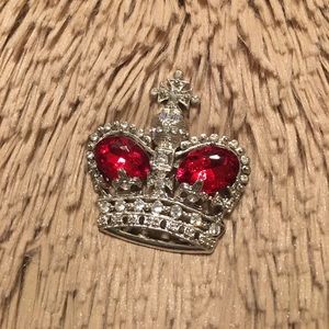 Crown silver pin