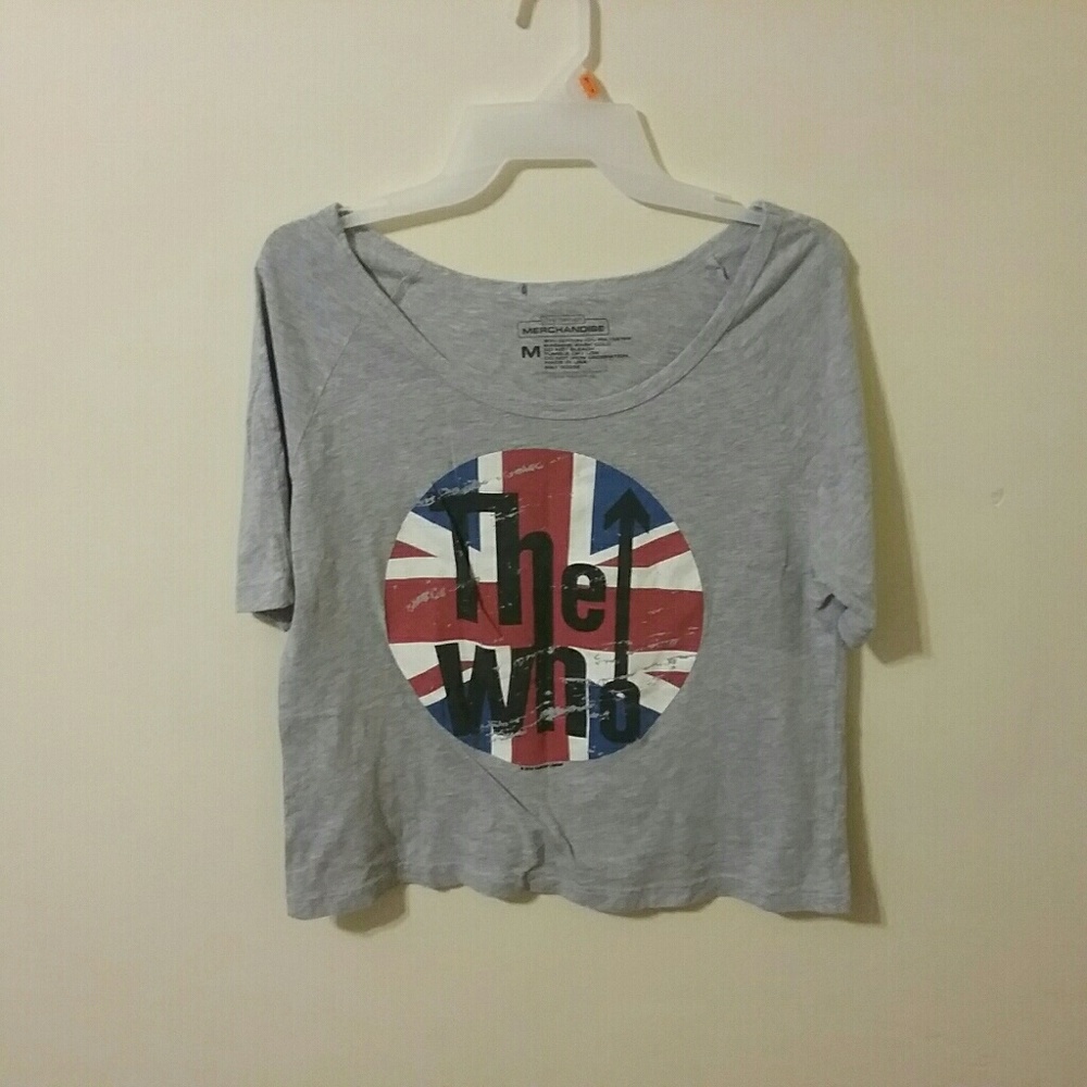 Live Nation The Who Flag Front Cropped Top Medium