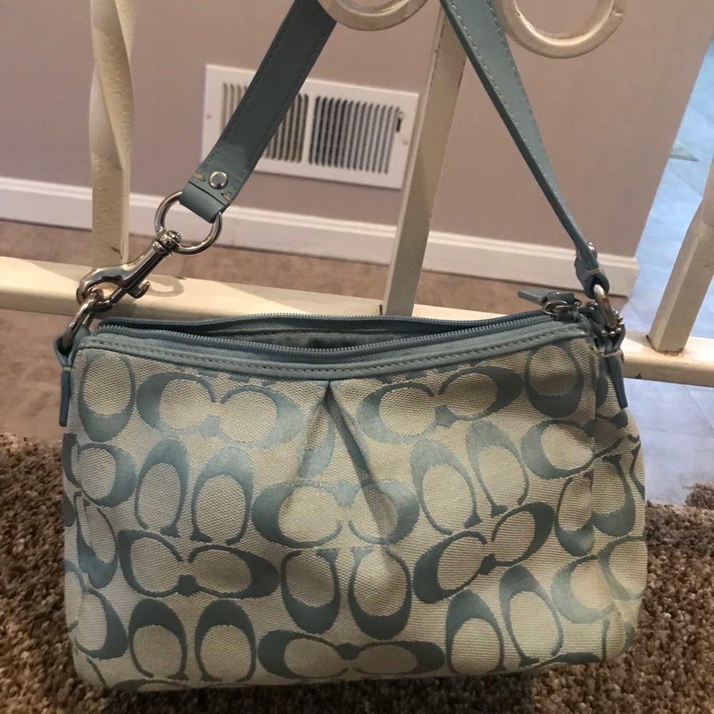 ❌SOLD❌Coach Purse light blue cloth - Picture 1 of 5