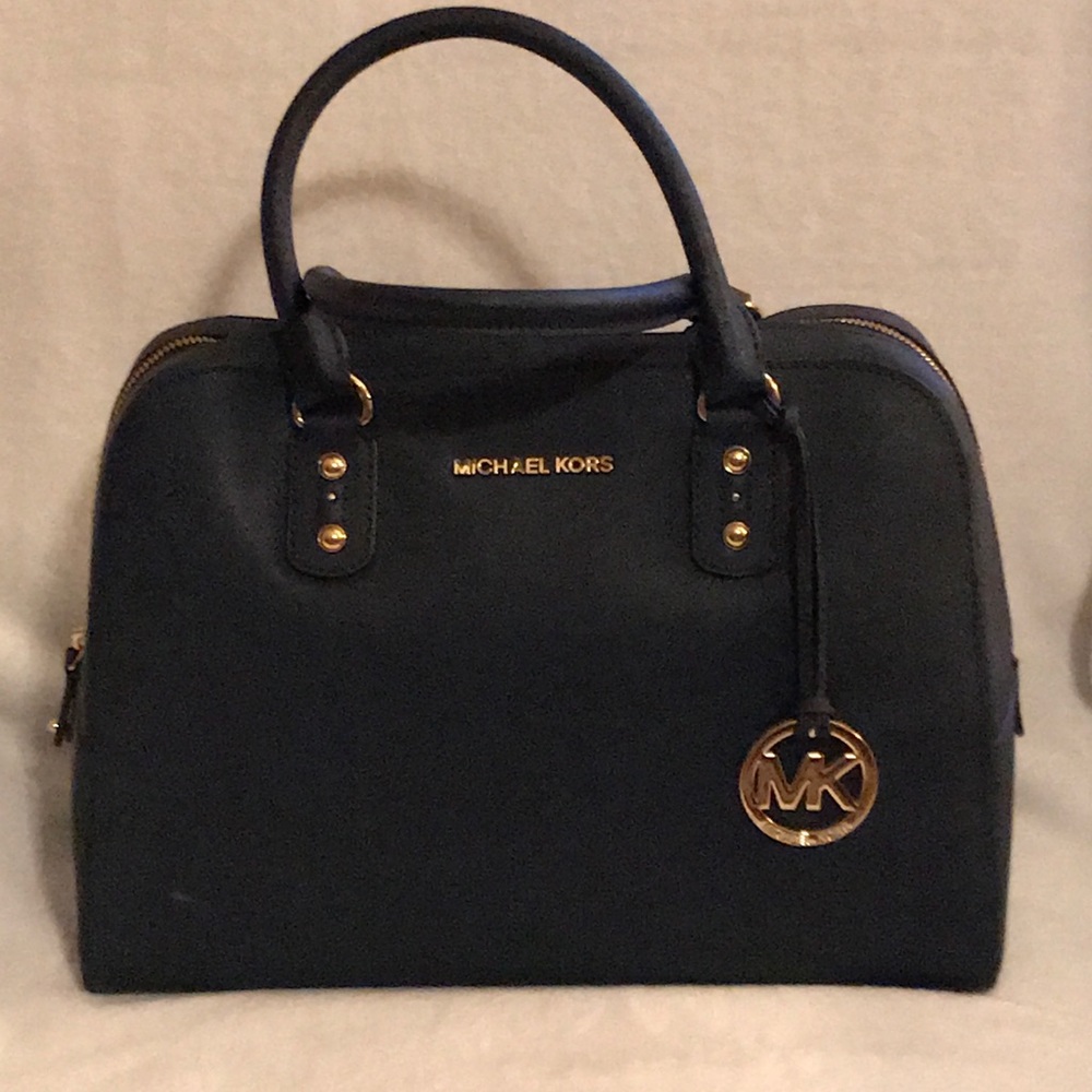 Michael Kors Navy Lg Saffiano Satchel
