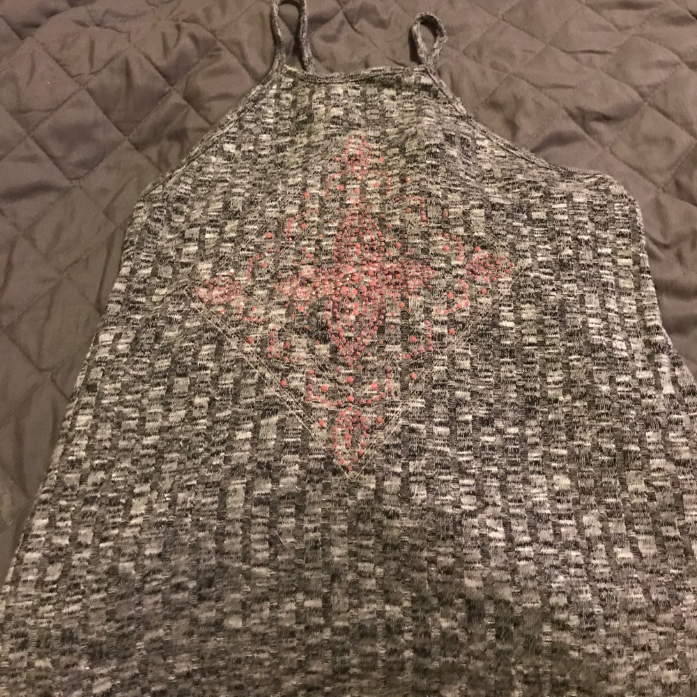High neck tie back tank