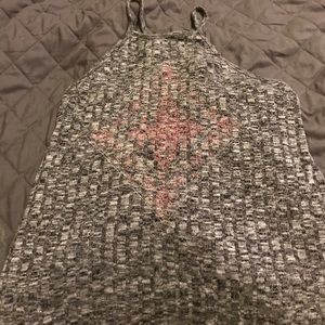 High neck tie back tank