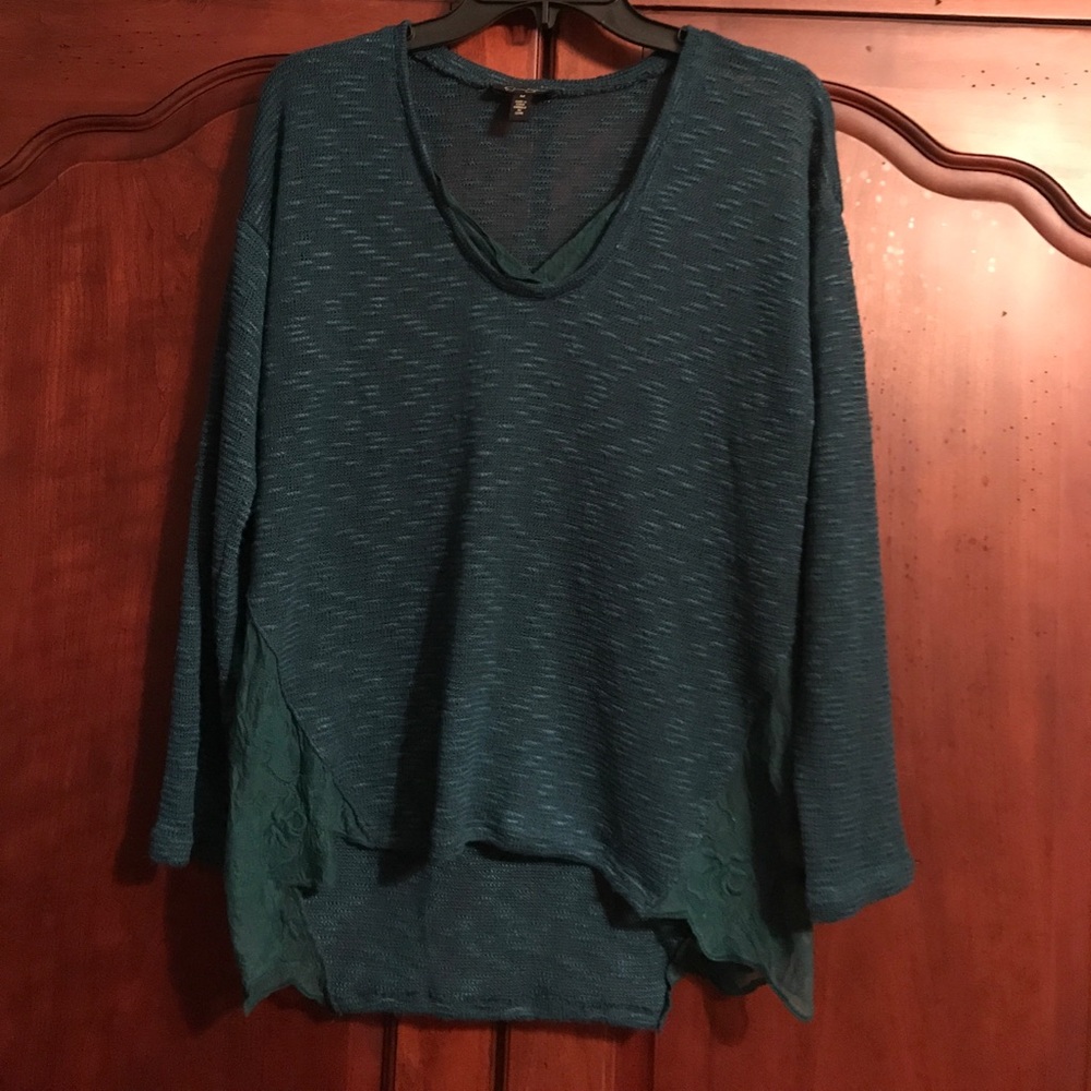 Jessica Simpson Green high -Low Sweater