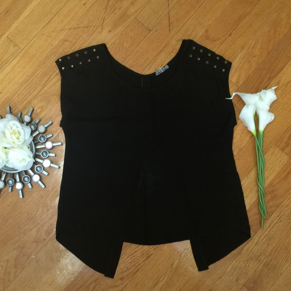 Black Blouse with studs on Shoulder