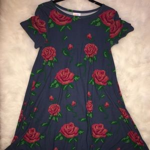 LuLaroe Carly Floral Beauty & the Beast Dress
