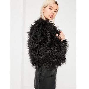 Black Faux Fur Coat