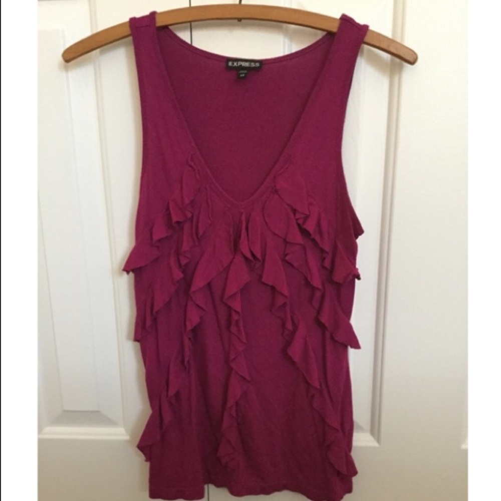 Express pink ruffle top