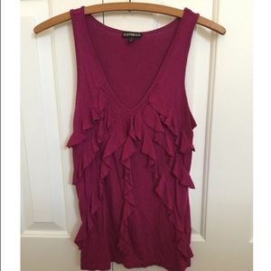 Express pink ruffle top