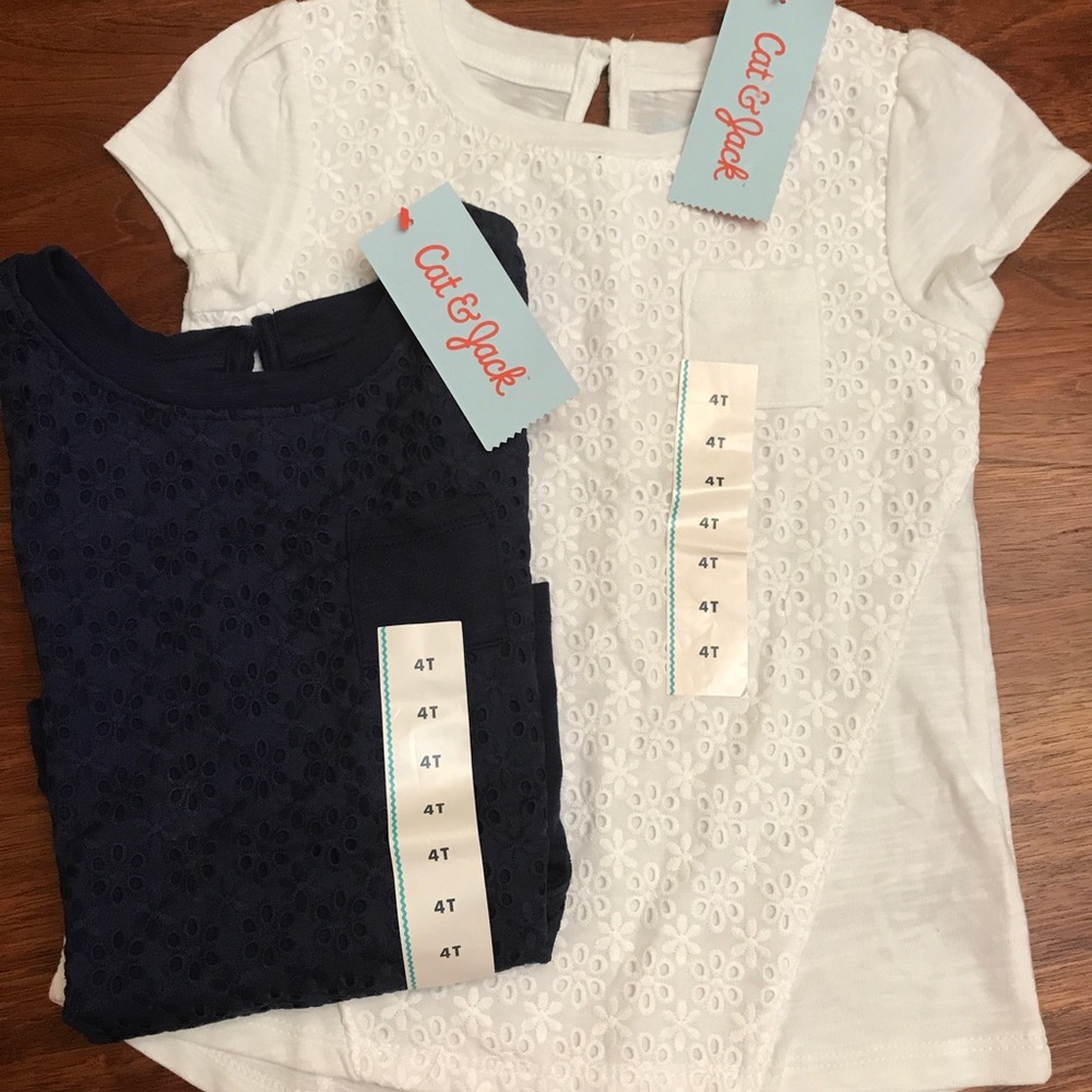 Short sleeve cotton shirts - eyelet detail