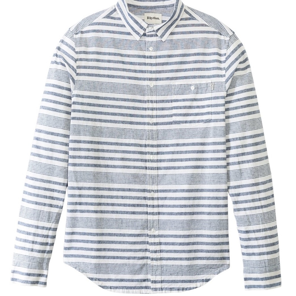 🆕Rhythm Men's Kramer Long Sleeve Shirt NWT - Picture 4 of 7