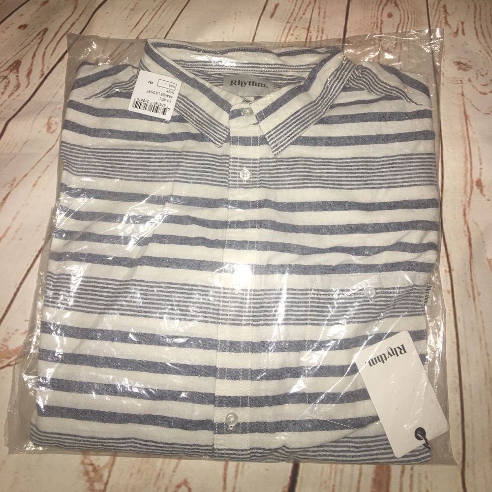 🆕Rhythm Men's Kramer Long Sleeve Shirt NWT - Picture 6 of 7