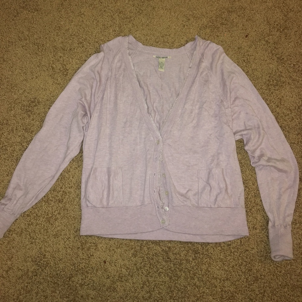 Lucky brand lavender button up sweater