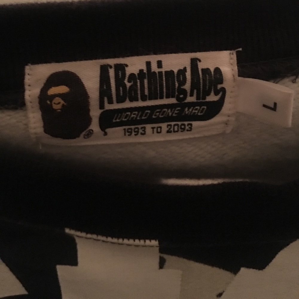 Bathin Ape long sleeve glow in the dark sweater