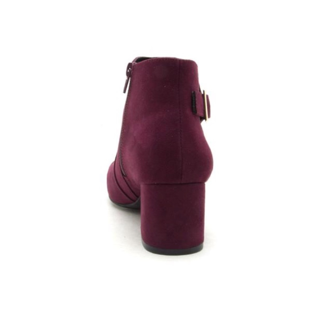 Wine block heel buckle bootie - Picture 5 of 7